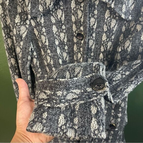 BO.BO gray white button pea coat size P - Picture 4 of 6